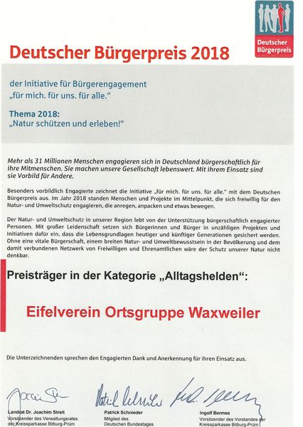 Bürgerpreis Urkunde KSK BP 2018.3